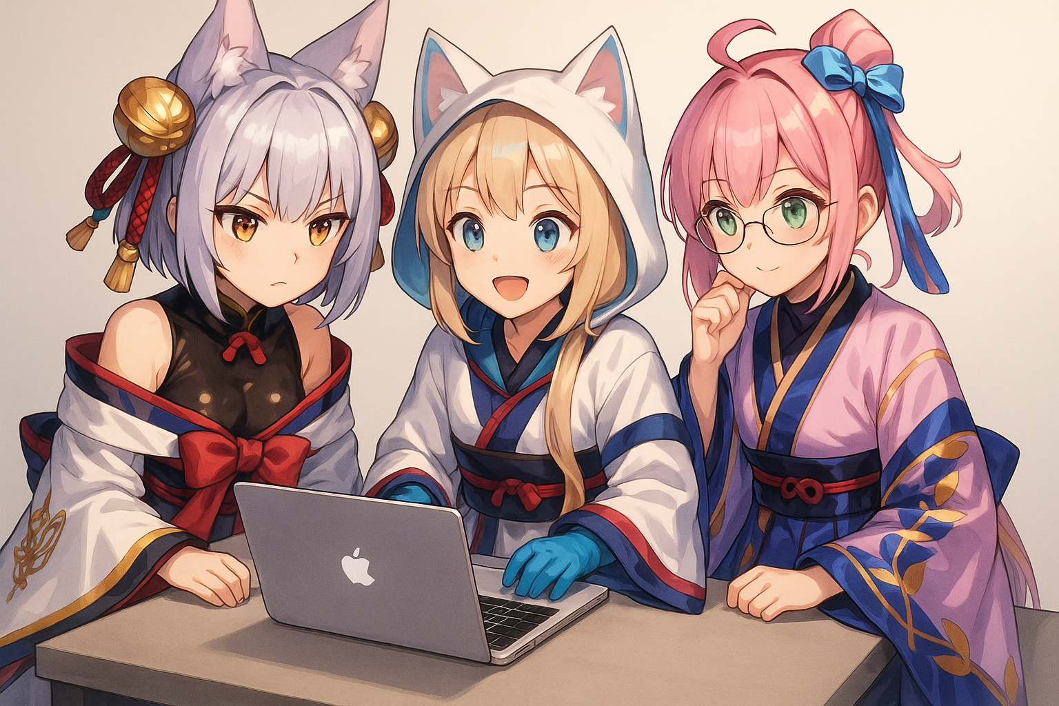 ココちゃんたちが開発中のイラスト